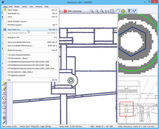 Save vectorization results to vector formats